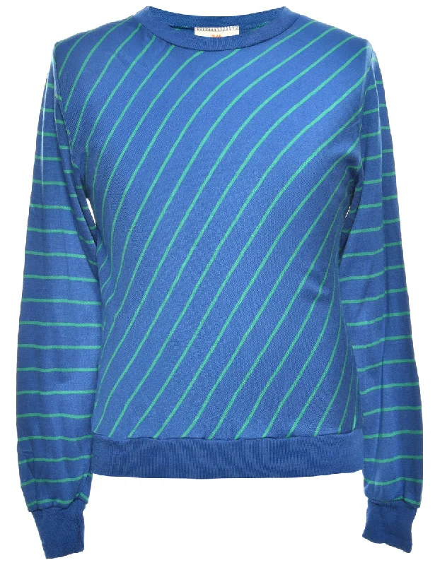 Weekend Bargains to Sizzle Striped Printed Sweatshirt - L
