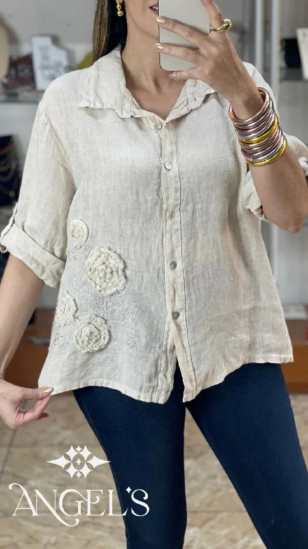 Bonus Savings Linen/Cotton OS Top