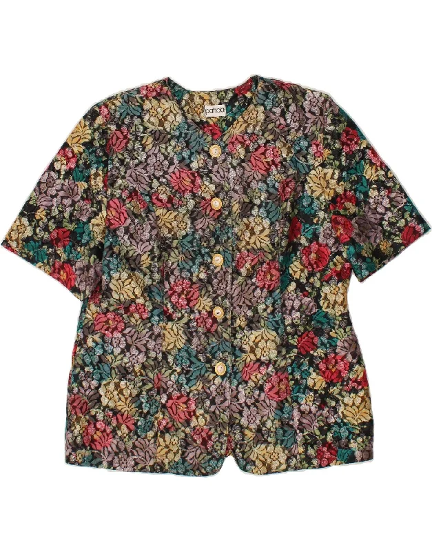 Act Now VINTAGE Womens 5 Button Blazer Jacket UK 16 Large Multicoloured Floral