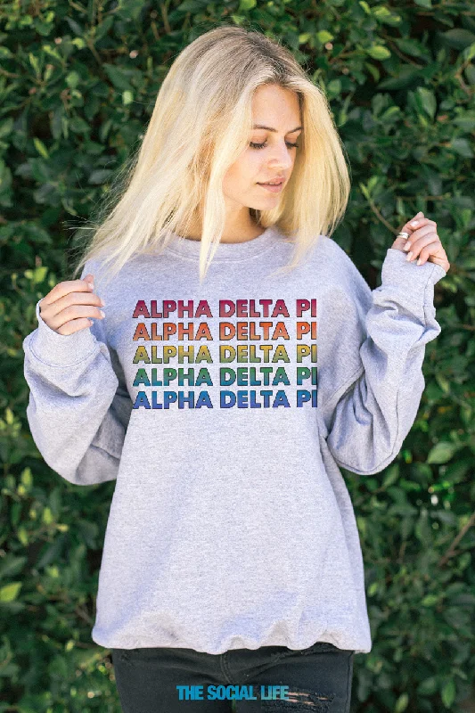 Half Price Alpha Delta Pi Technicolor Crewneck