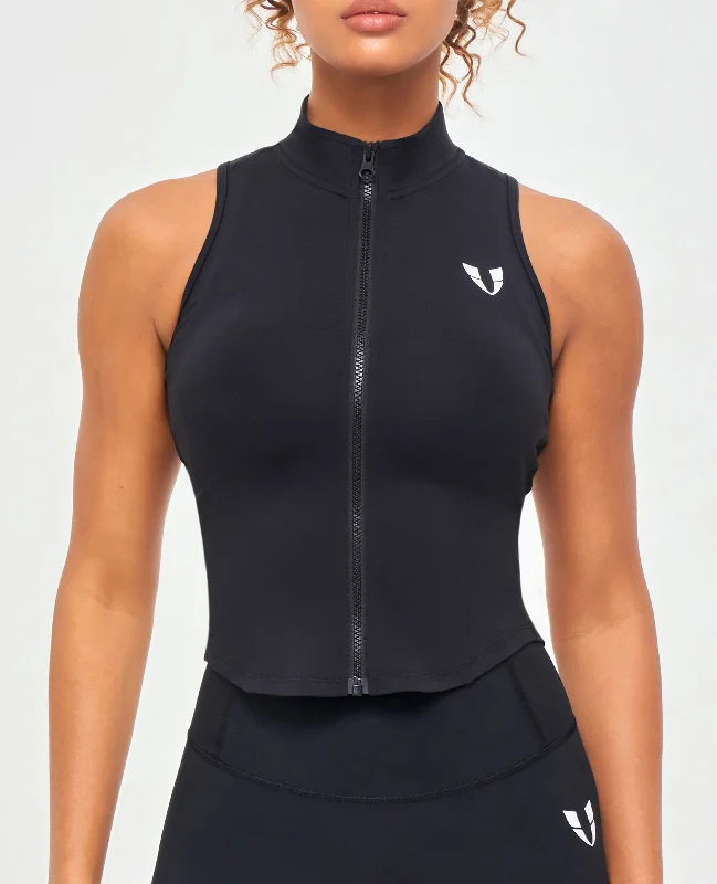 Discount Deals ZIP TANK TOP - Black