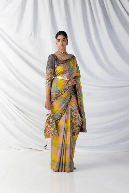 The Best Deal Earthy Tones Kambi Saree and Blouse