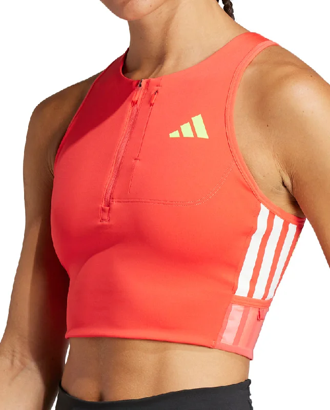 Lowest Prices adidas Adizero Gel Pocket Womens Running Crop Top - Red