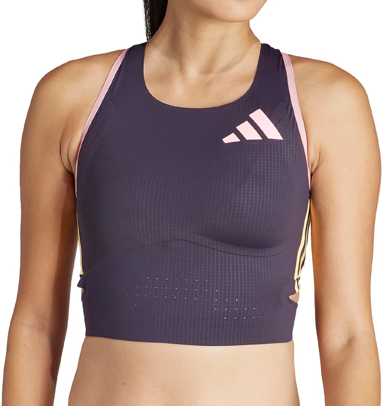 Warehouse Sale adidas Adizero Promo Womens Running Crop Top - Purple