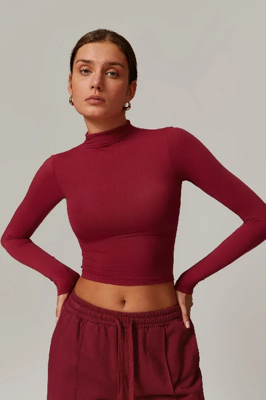 Price Slash Ellie Long Sleeve Top - Maroon