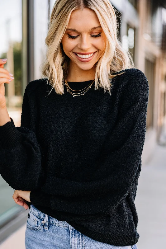 Special Buy Better Than Basic Black Textured Sweater
