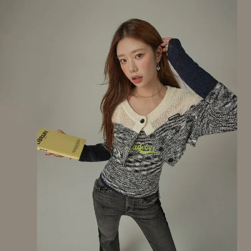 Flash Sale Contrast Logo Cropped Cardigan