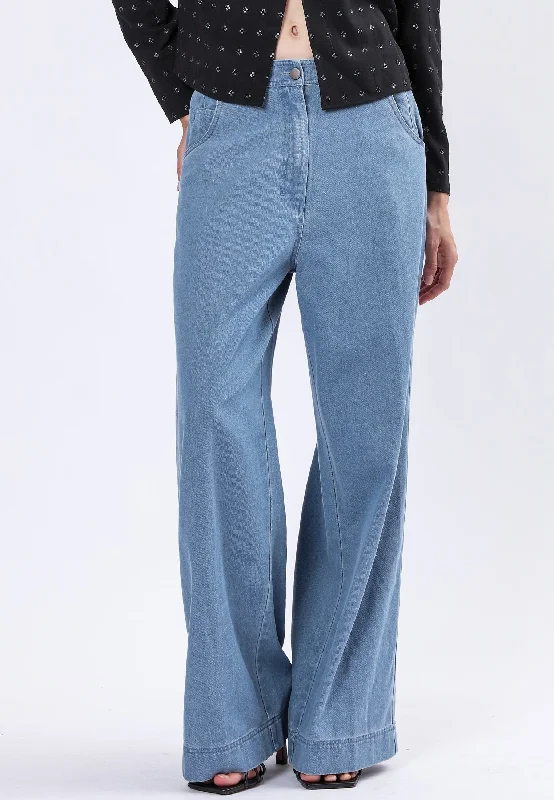 Price Buster ECCENTRIC WASHED BLUE TROUSERS