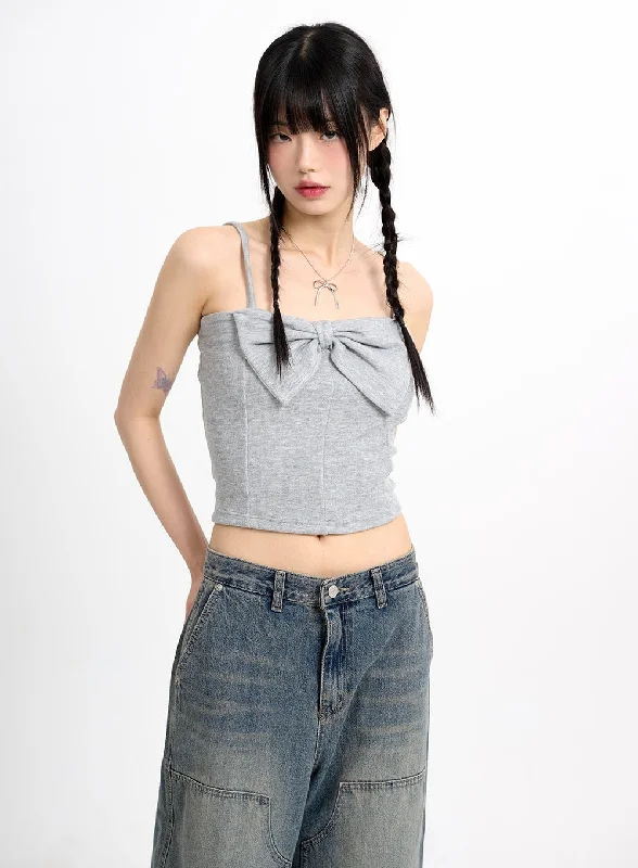 Extra Discount Ribbon Square Neck Cami Top CM415