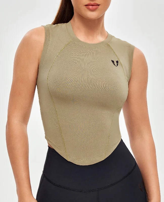 Weekend Specials to Love Curved Hem Tank Top - Brown