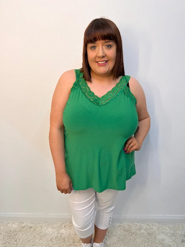Exclusive Offer Magna Kelly Lace Vest in Green