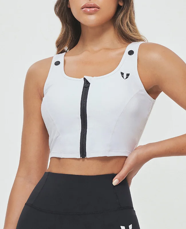 Weekend-Only Price Drops Zip Up Padded Tank - White