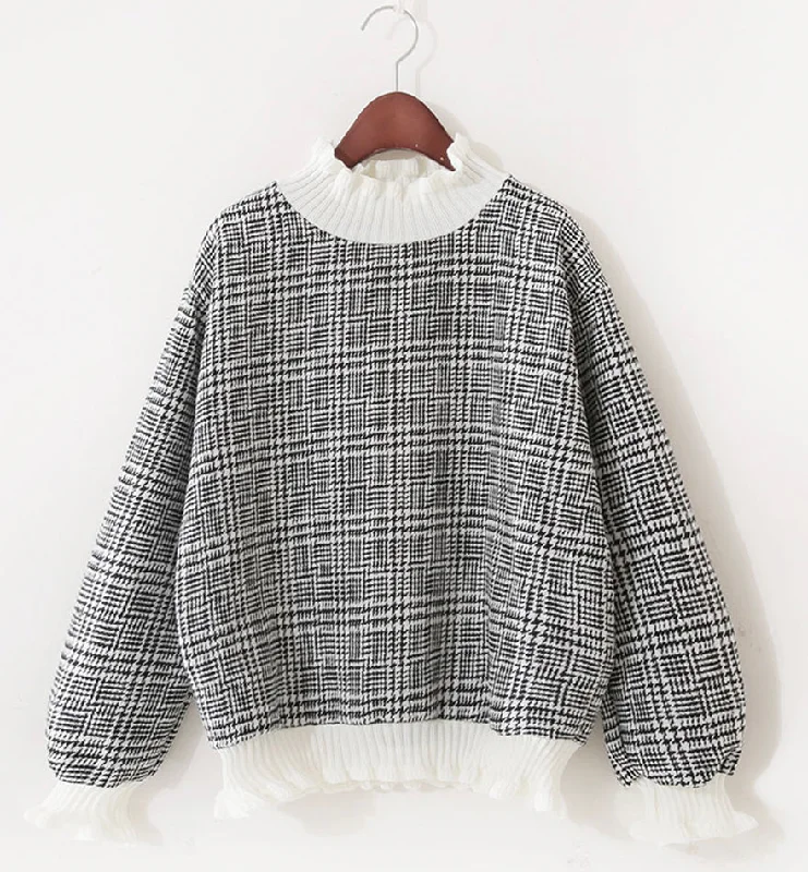 Fantastic Offers Cute plaid long sleeve top T-shirt  071