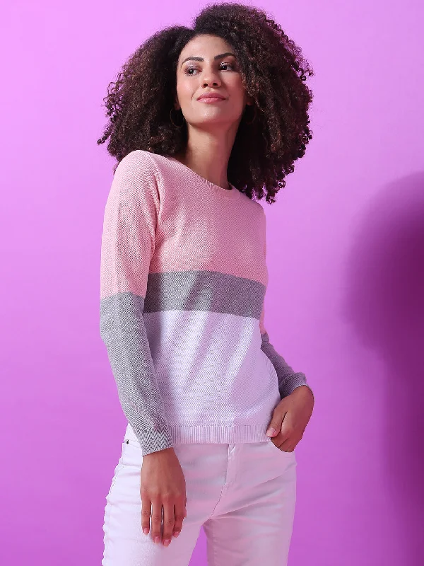 Weekend Offers That Thrill Campus Sutra Women Colorblock Stylish Casual Sweaters