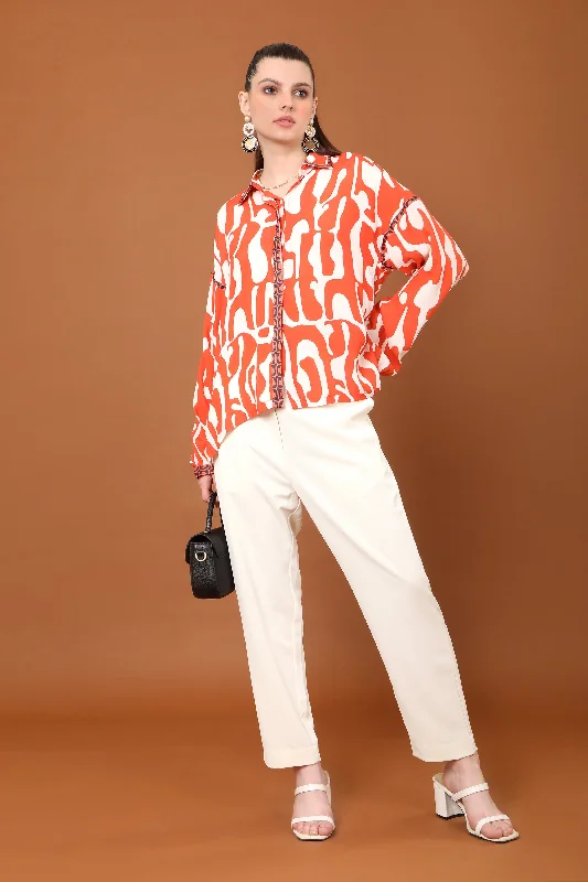 Weekend Savings Bonanza Aya Abstract Swirl Print Top