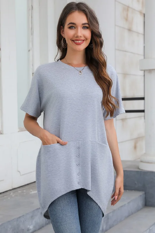 Blowout Deals Round Neck Short Sleeve T-Shirt