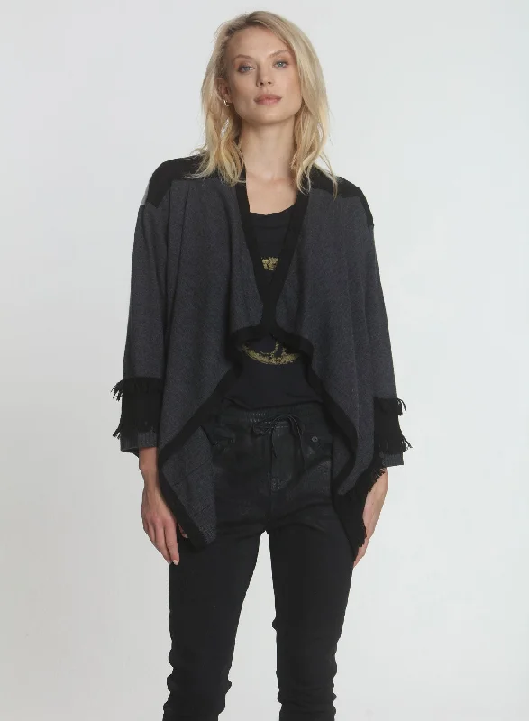 Weekend Specials to Love Jenna Fringe Cardigan - Charcoal