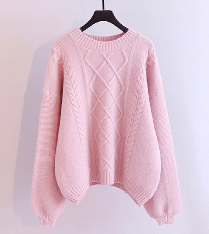 Special Savings Simple round neck long sleeve sweater  061