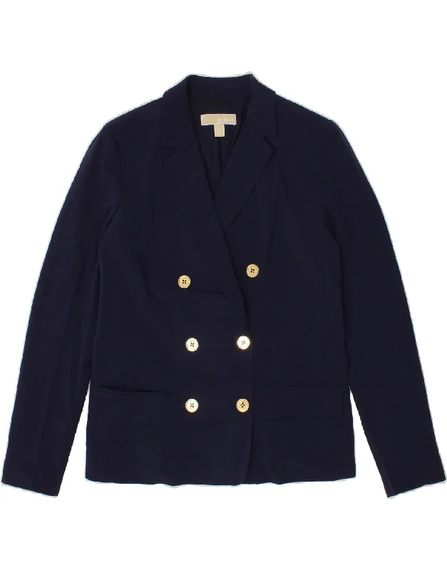 MICHAEL KORS Womens Double Breasted Blazer Jacket US 10 Medium Navy Blue