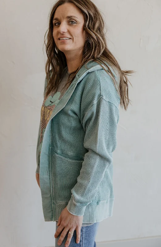 Weekend Savings Extravaganza ZOE WAFFLE MINERAL WASHED CARDIGAN