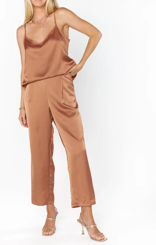Midnight Madness Oscar Pants ~ Copper Luxe Satin