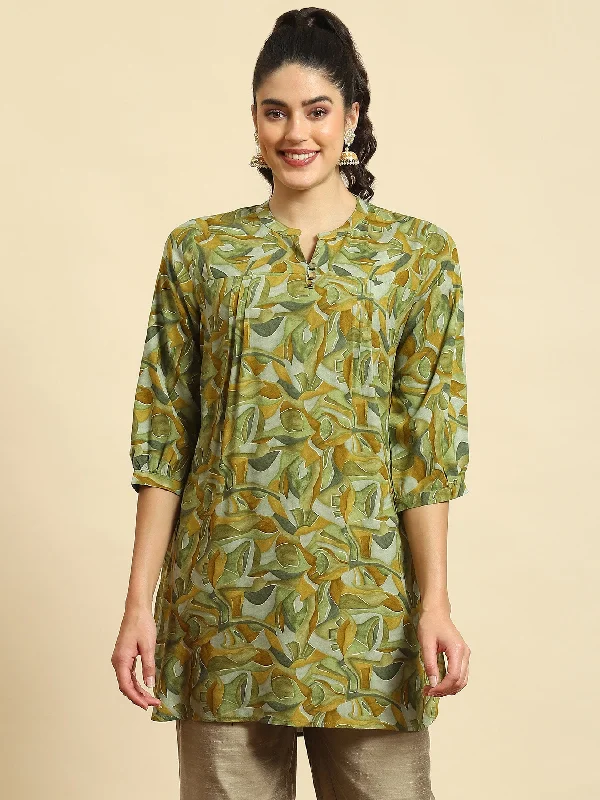 Exclusive Savings Women Green Abstract Print Tunic