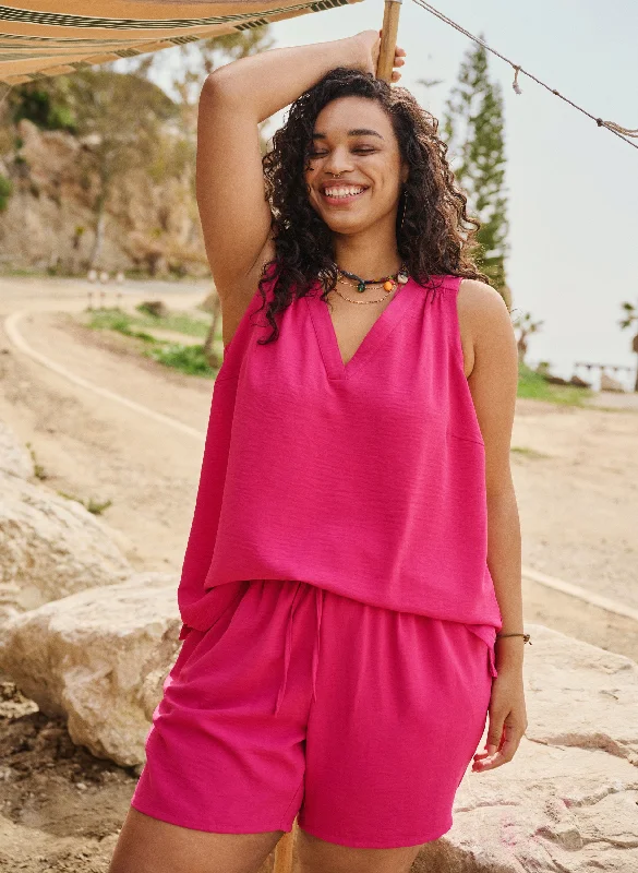 Weekend Deals That Excite Zizzi Fiffa Sleeveless Top in Pink