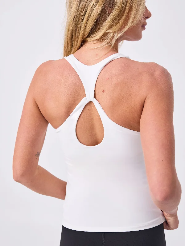 Savings Event Soft Touch Keyhole Back Tank - White