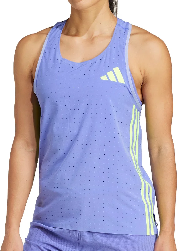 Super Deal adidas Adizero Promo Womens Running Vest Tank Top - Blue