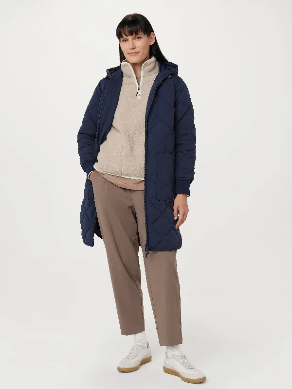 Price Rollback The Skyline Maxi Hooded Coat in Space Blue