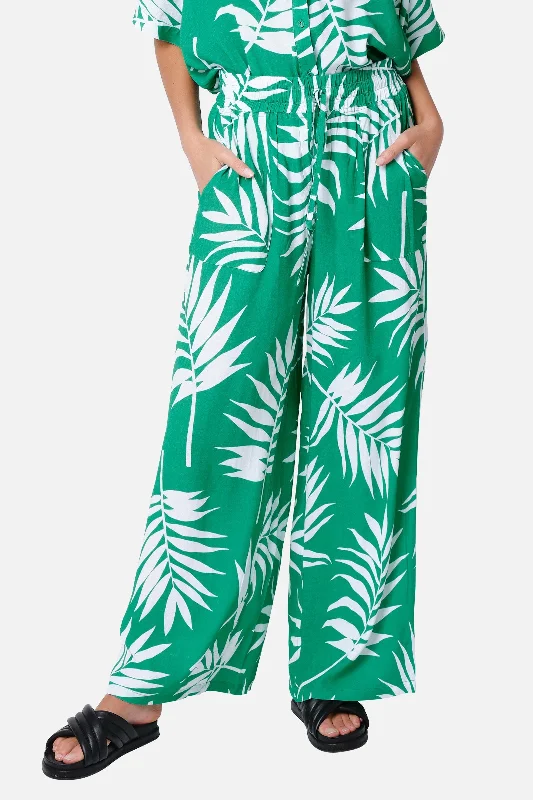 Palazzo Pants PALM SILHOUETTE GREEN