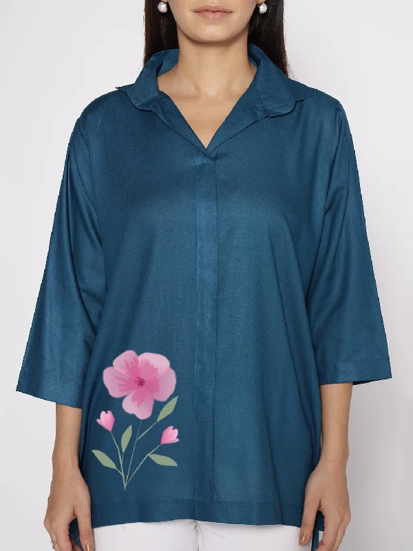 Teal Rayon ShirtTop - Ladin