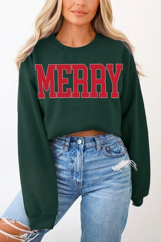 Bargain Prices Merry Graphic Fleece Sweatshirts