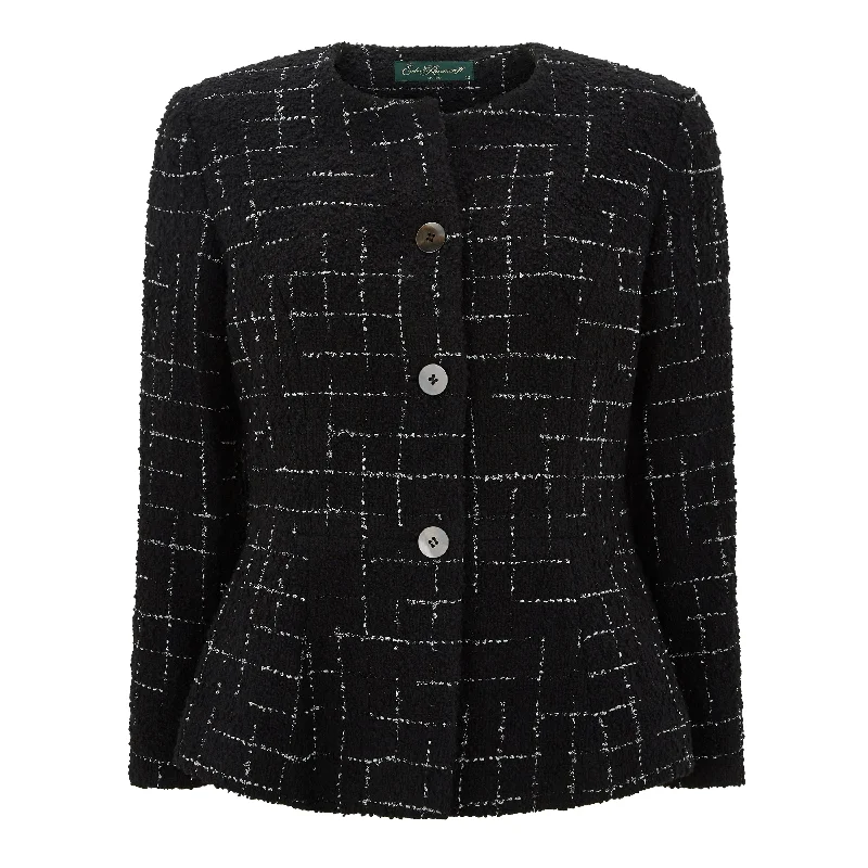 Huge Discounts Hazel Tailored Glitter Check Wool Jacket
