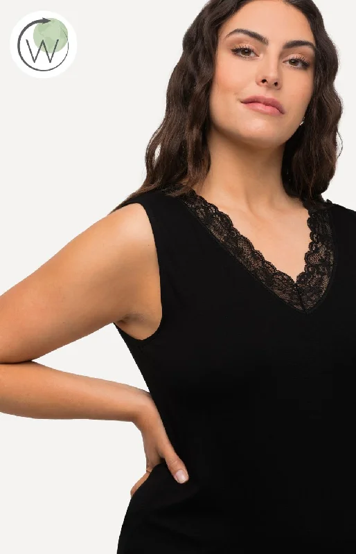Flash Deal Ulla Popken Lace Black Vest Top