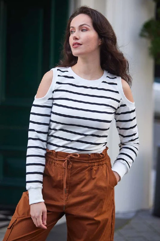 Midnight Sale Ada Top White Stripe