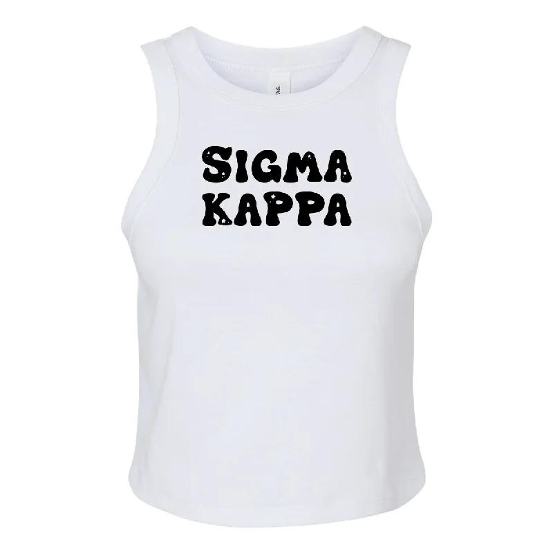 Weekend Savings Extravaganza Sorority Micro Ribbed Racerback Cropped Tank, Bubble Design