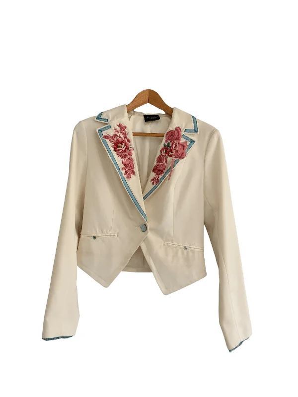 Can't Be Beat Just Maude Single Breasted Jacket Cream UK Size 10