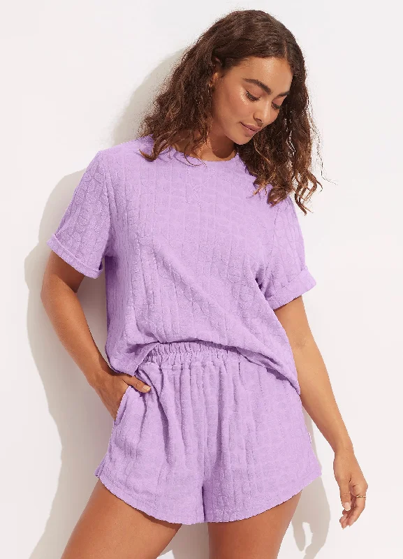 Weekend Bargains Await You Capri Terry Short - Wild Rose