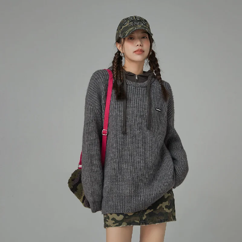 Bargain Alert By The Riviera Round Neck Loose Fit Knit Sweater