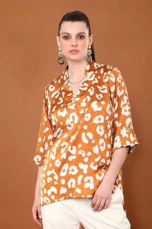 Weekend Specials to Snag Tia V Neck Leopard Print Top