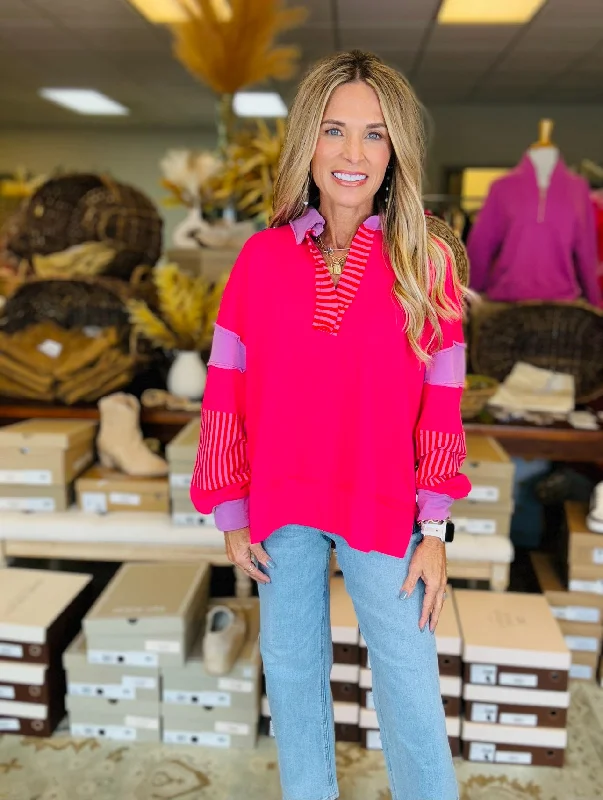 Weekend Deals That Wow BERRY LUCKY PULLOVER-PINK