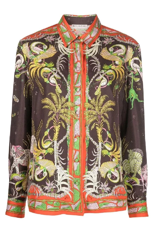 Don't Delay Printed Long Sleeve Button Front Shirt