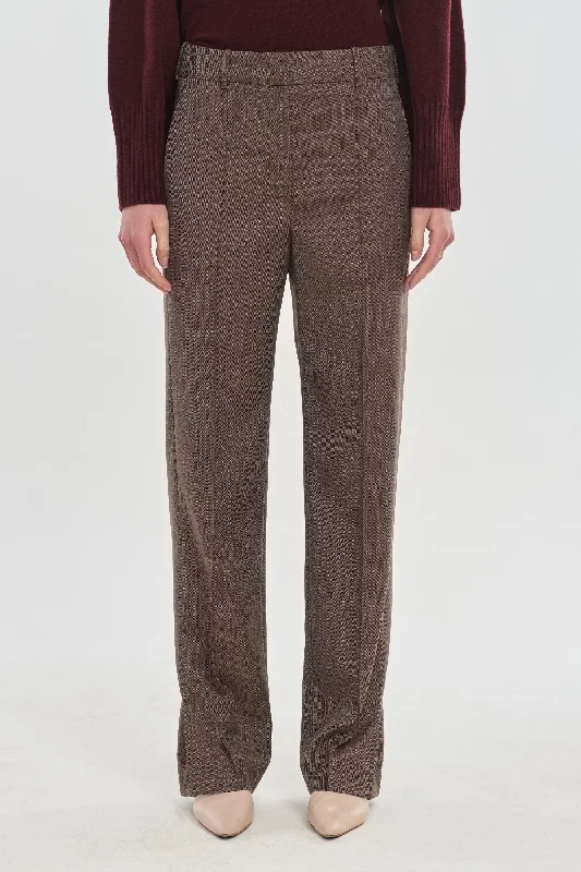 Buy Now Brown light wool straight leg pants