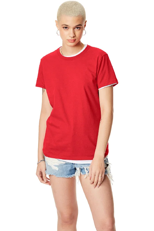 Price Drop Hanes Womens Nano-T Short Sleeve Crewneck T-Shirt - Athletic Red