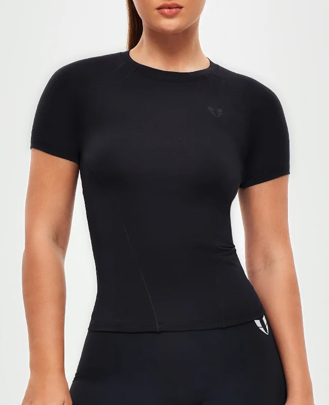 Time-Sensitive Round Neck Athletic T-shirt - Black