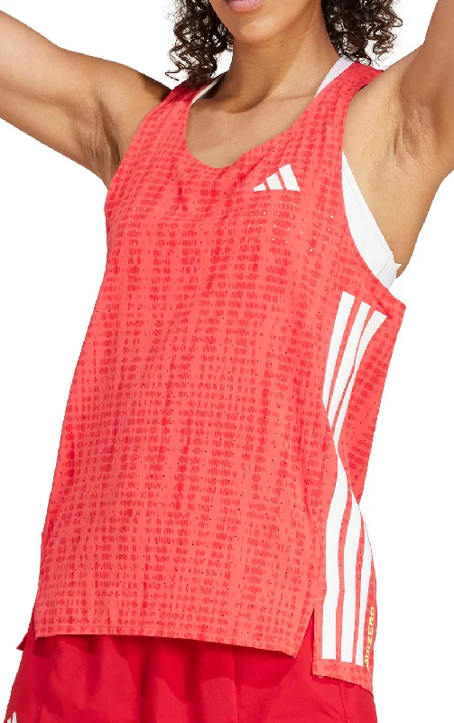 Price Drop adidas Adizero Womens Running Vest Tank Top - Red