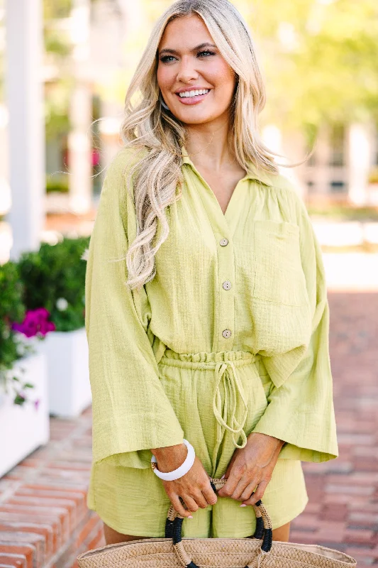 Top Pick Under The Summer Sun Chartreuse Cotton Set