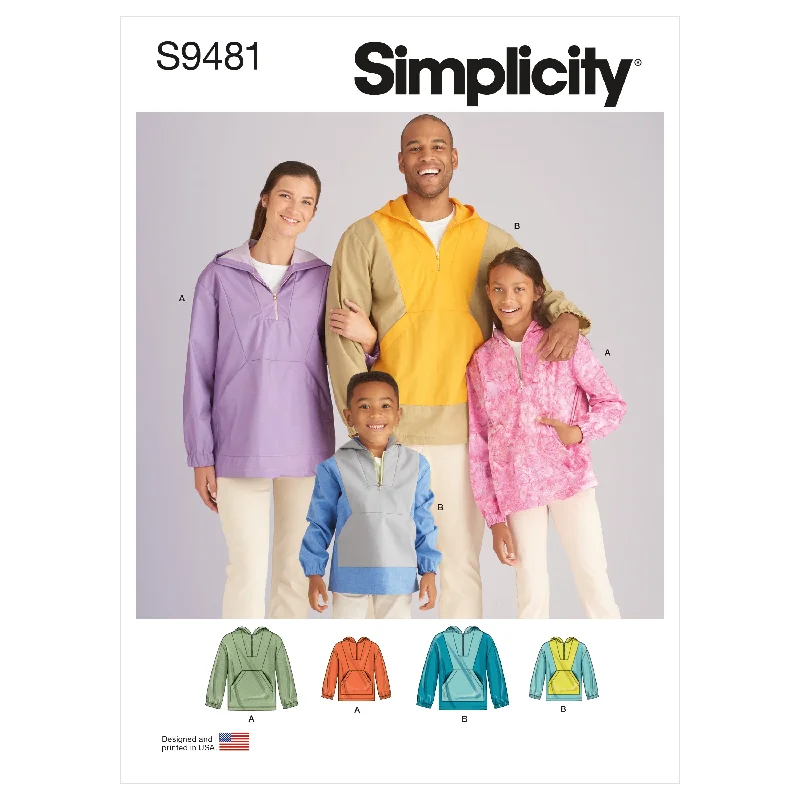 Simplicity Sewing Pattern 9481 Unisex Top Sized for Children, Teens, and Adults