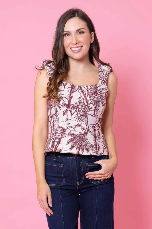 Overstock Esther Bodice Maroon Jacquard